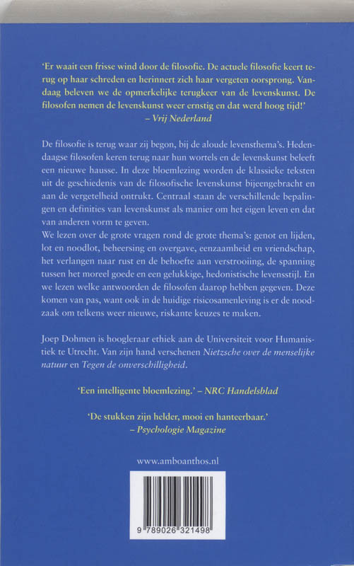 Over levenskunst achterkant