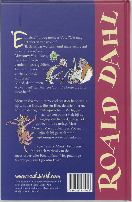 De Fantastische meneer Vos achterkant