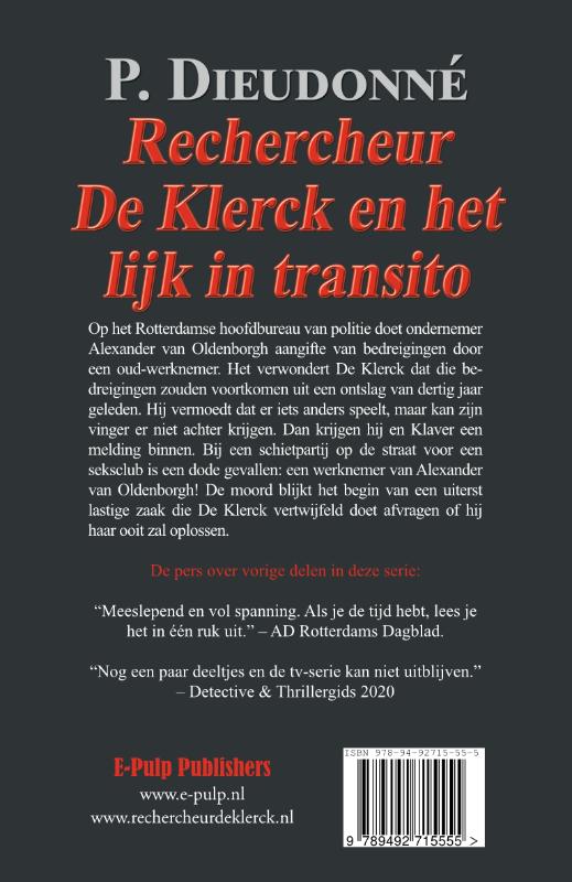 Rechercheur De Klerck en het lijk in transito / De Klerck / 4 achterkant