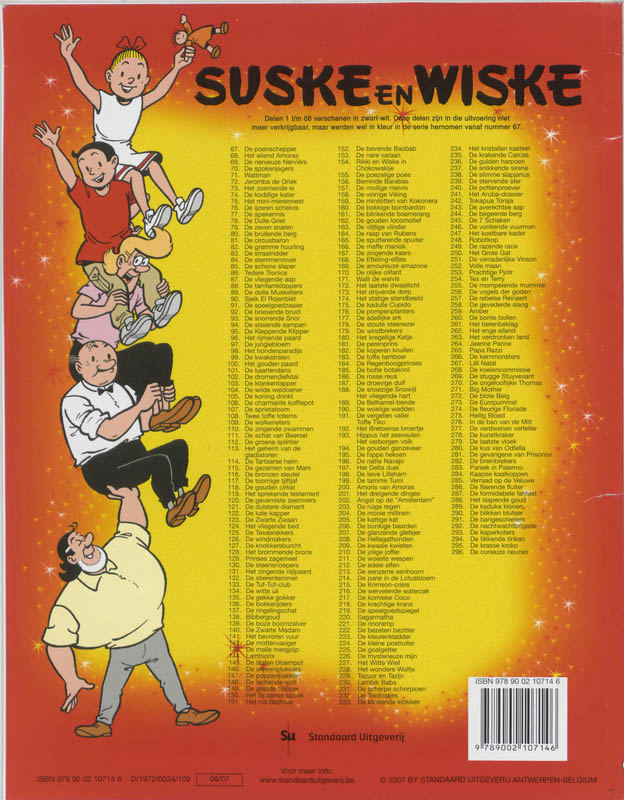 De kwakstralen / Suske en Wiske / 99 achterkant