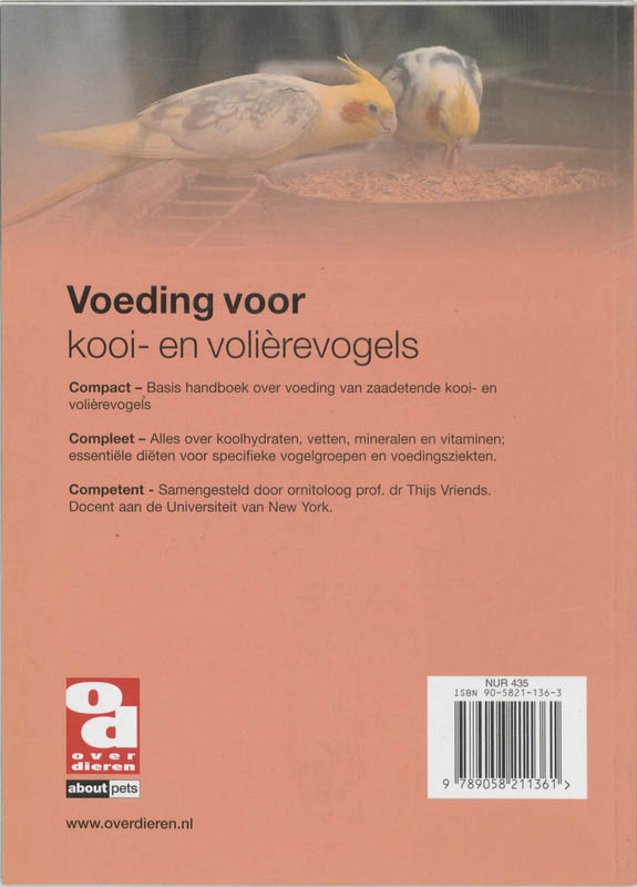 Voeding voor kooi-en volierevogels / Over Dieren / 132 achterkant
