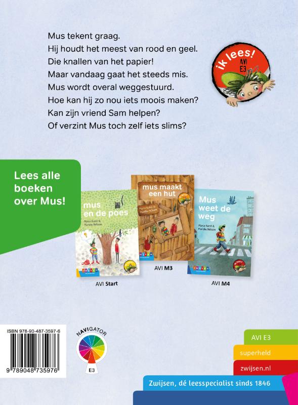 Ik lees!  -   Mus maakt wat moois achterkant