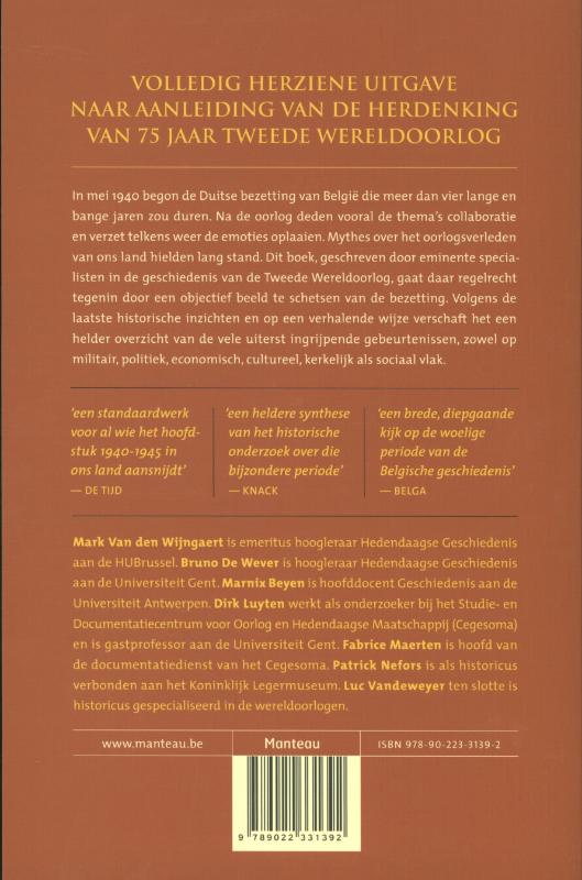 België tijdens de Tweede Wereldoorlog achterkant