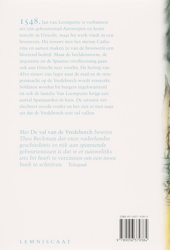 De val van de Vredeborch achterkant