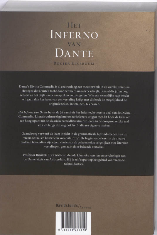 Het Inferno van Dante / Klassiekers lezen in de oorspronkelijke taal achterkant