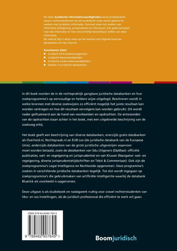 Zoeken in juridische databanken / Juridische informatievaardigheden achterkant