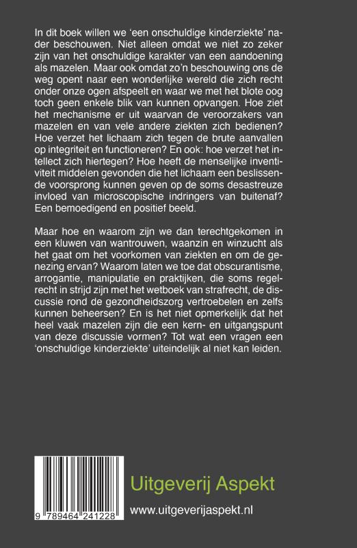 Over mazelen, Microben en Mensen achterkant