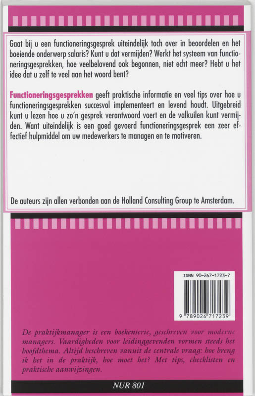 Functioneringsgesprekken / De praktijkmanager / 7 achterkant