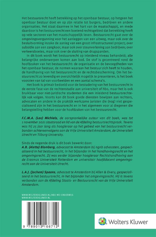 Hoofdzaken van het bestuursrecht achterkant