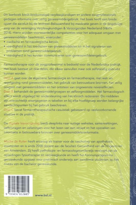 Farmacotherapie voor de zorgprofessional achterkant