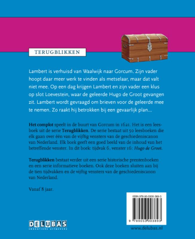 Het complot / Hugo de Groot / Terugblikken leesboeken / 16 achterkant