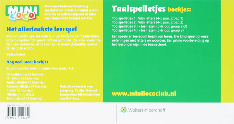 Mini Loco Mijn Letters Taalspelletjes 2 5 - 6 Jaar achterkant