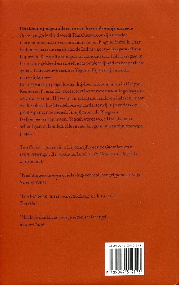 KLEUREN VAN DE ZON, DE achterkant