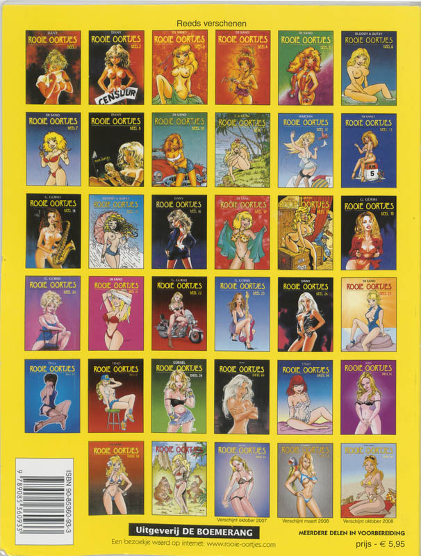 Rooie oortjes cartoon 3 dubbeldik achterkant