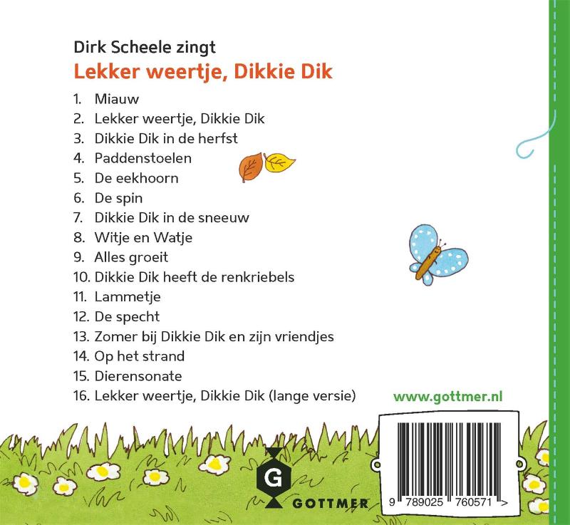 Lekker weertje, Dikkie Dik! / Dikkie Dik achterkant