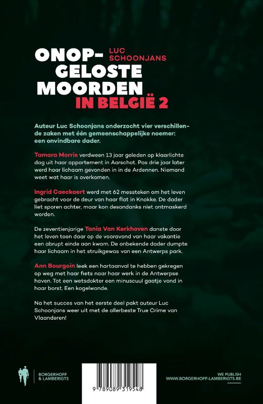 Onopgeloste moorden in België 2 achterkant