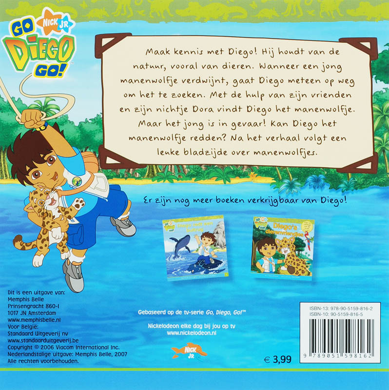 Diego redt een manenwolfje / Diego achterkant