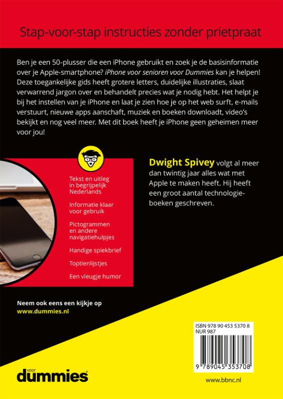 iPhone voor senioren voor Dummies / Voor Dummies achterkant
