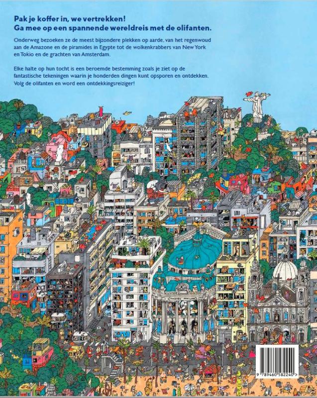 Olifanten op reis achterkant