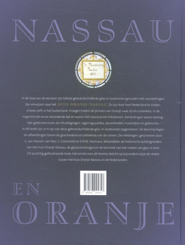 Nassau en Oranje in gebrandschilderd glas 1503-2005 achterkant