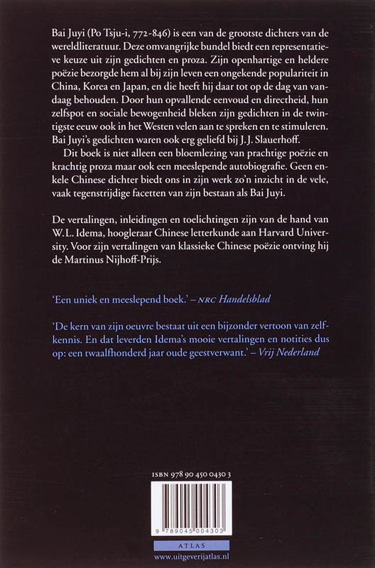 Bai Juyi (Po Tsju-i, 772-846) achterkant