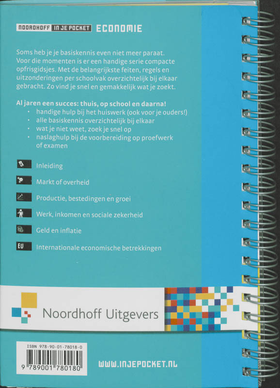 Noordhoff in je pocket Economie achterkant