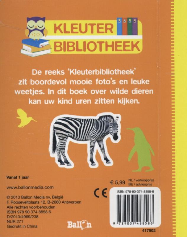 Kleuterbibliotheek - Wilde dieren achterkant