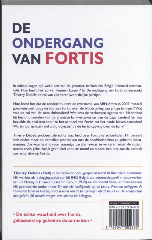 De ondergang van Fortis achterkant