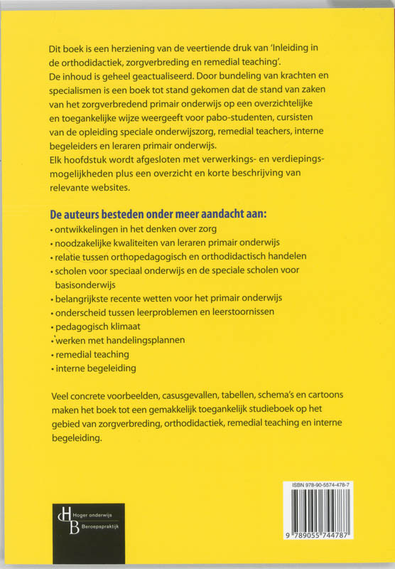 Inleiding in zorgverbreding en orthodidactiek achterkant