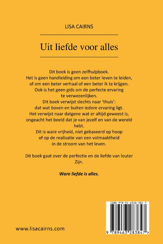 Uit liefde voor alles achterkant