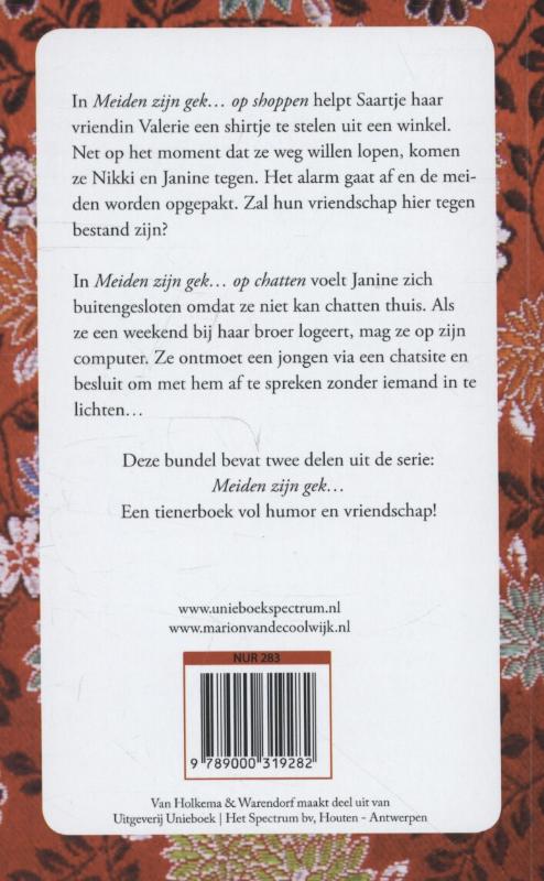 Meiden zijn gek op shoppen en op chatten achterkant