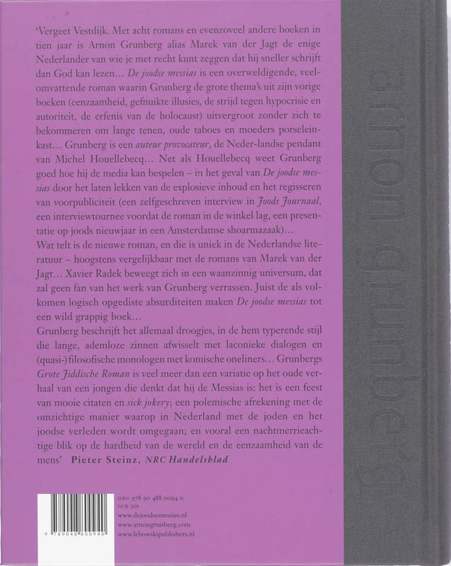 De Joodse Messias / Druk Heruitgave achterkant