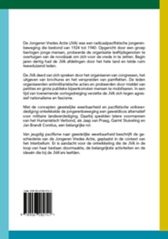 Humanistisch erfgoed 16 - Van jeugdig pacifisme naar geestelijke weerbaarheid achterkant