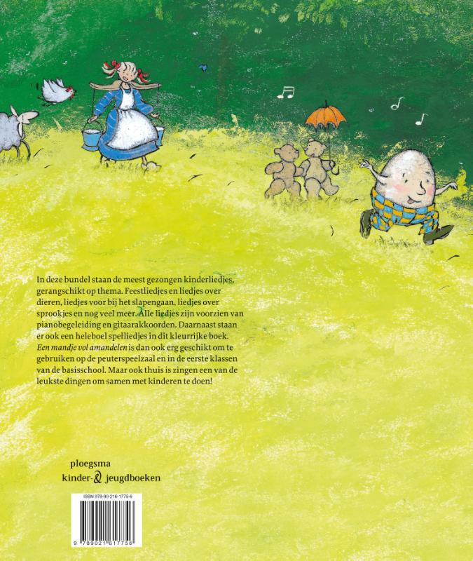 Een mandje vol amandelen achterkant