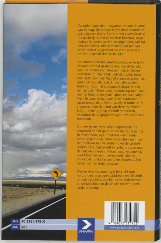 Wegen Naar Verandering achterkant