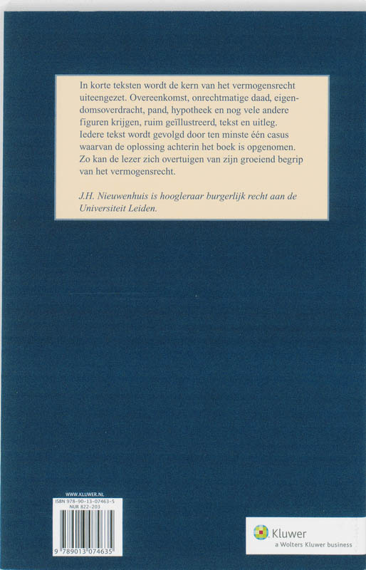 Hoofdstukken vermogensrecht achterkant