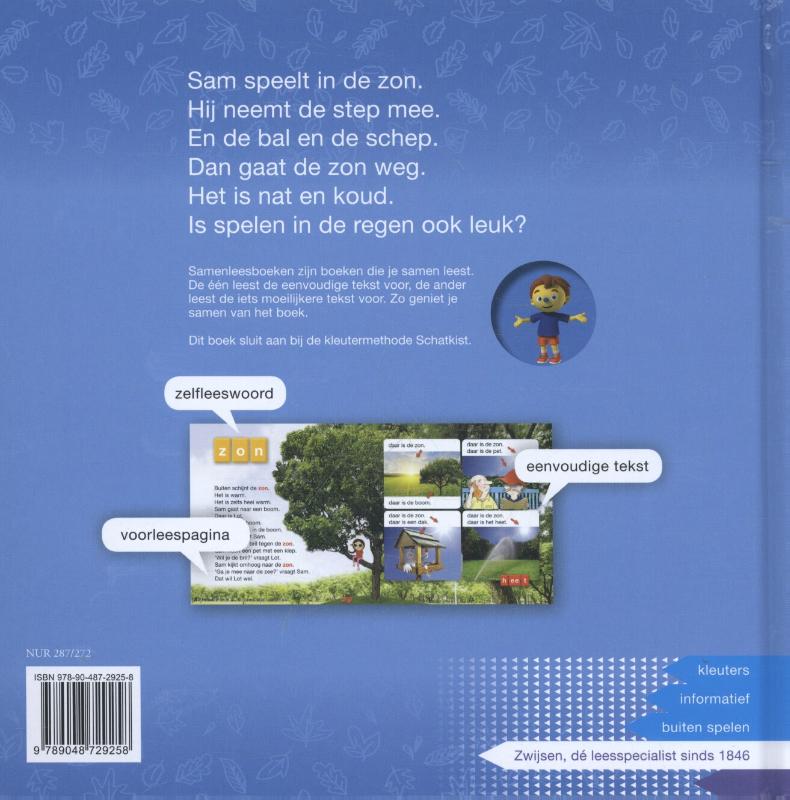 Ik step in de zon / Kleuters samenleesboek achterkant