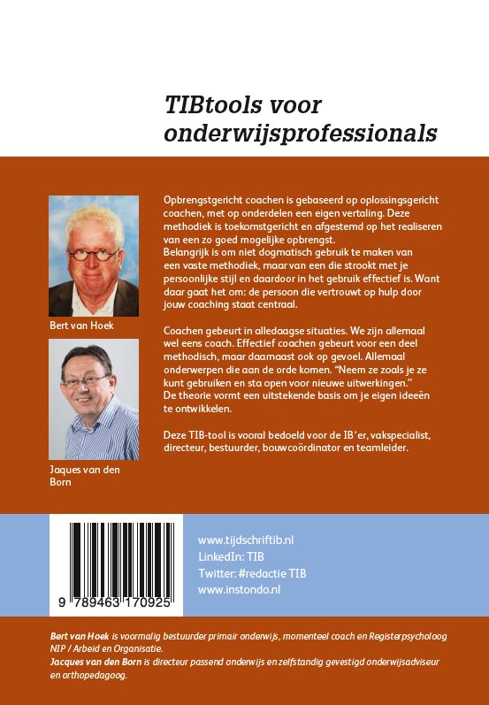 Coach opbrengstgericht / TIBtools achterkant
