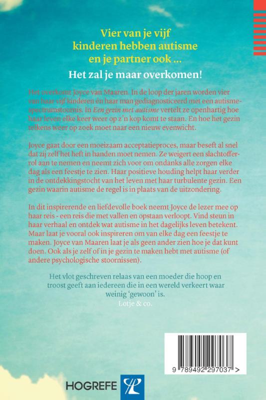 Een gezin met autisme achterkant