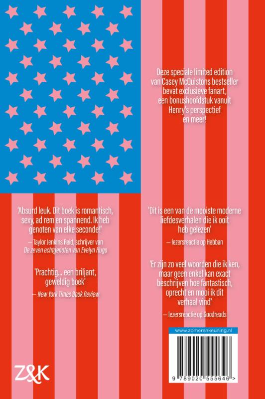 Rood, wit en koningsblauw achterkant