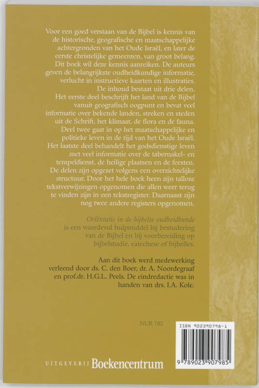 Orientatie in de bijbelse oudheidkunde / Theologie in reformatorisch perspectief / dl. 6 achterkant