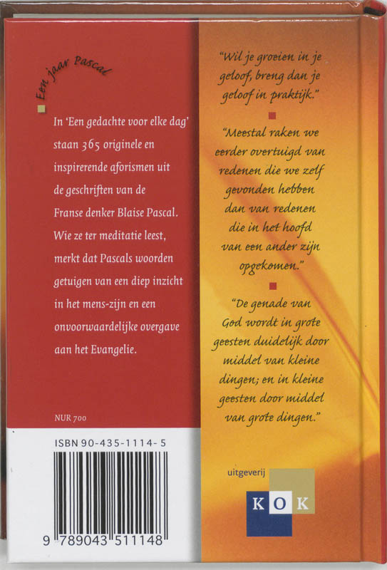 Een gedachte voor elke dag achterkant