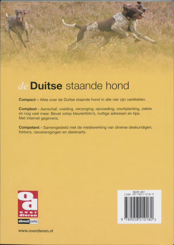 De Duitse staande hond / Over Dieren achterkant