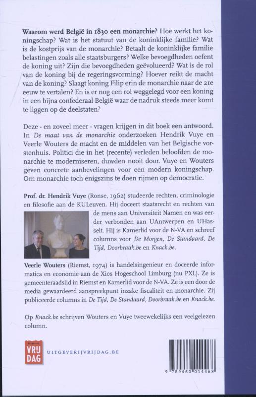 De maat van de monarchie achterkant