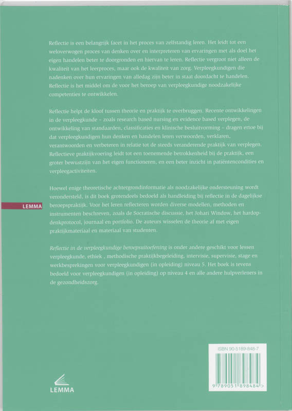 Reflectie in de verpleegkundige beroepsuitoefening achterkant