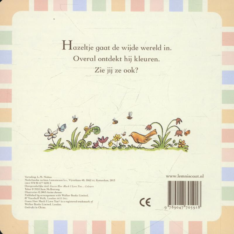 Raad eens hoeveel ik van je hou Kleuren achterkant