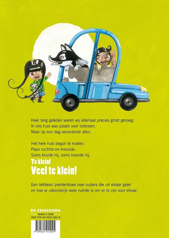 Papa is te groot voor ons huis achterkant