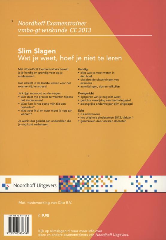 wiskunde vmbo gt 2013 Examentrainer achterkant