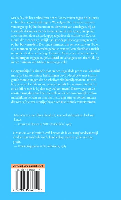 Mens of niet / Kritische Klassieken / 5 achterkant