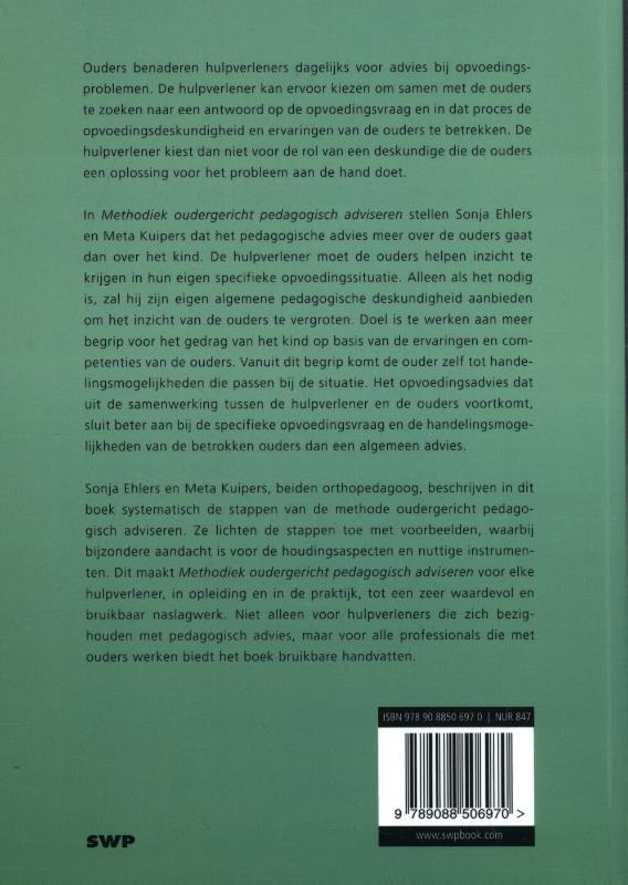 Methodiek oudergericht pedagogisch adviseren achterkant
